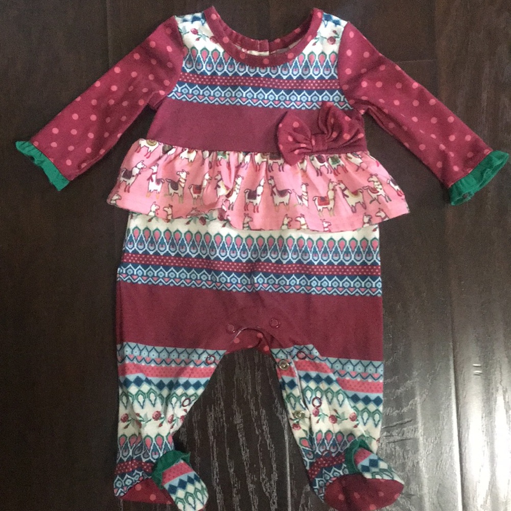 Matilda Jane 0-3 month pajama outfit.